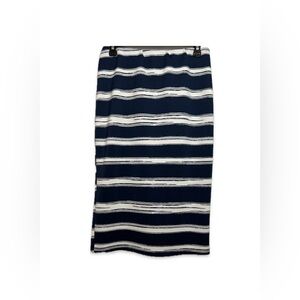 Jules & Leopold Midi Pencil Skirt Women’s Size Small Blue and White